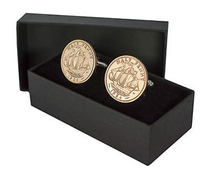 【送料無料】メンズアクセサリ―　コインカフスボタンハーフペニーcoin cufflinks half penny choose the year 19231967 perfect birthday present