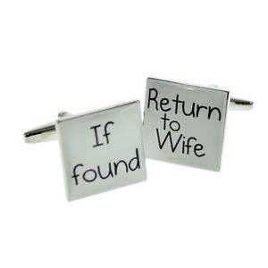 【送料無料】メンズアクセサリ―　ボックス×コミカルカフスボタンif found return to wife comical cufflinks in a cufflink box x2bocs309