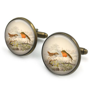 【送料無料】メンズアクセサリ―　ロビンカフスボタンカフリンクスロビンクリスマスロビンenglish robin 20mm cufflinks cuff links, english robin, christmas robin