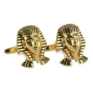 【送料無料】メンズアクセサリ―　カフスボタンエジプトエジプトボックスブランドdetailed golden pharoah cufflinks ancient egypt egyptian aj460 brand in box 12,565円