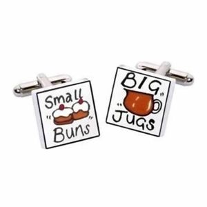 【送料無料】メンズアクセサリ&mdash;　パンビッグスペンサーカフスボタンsmall buns big jugs cufflinks by sonia spencer, gift boxed handpainted, rrp 20｜hokushin