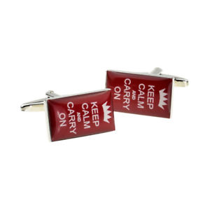 【送料無料】メンズアクセサリ―　カフスボタンボックス×red keep calm amp; carry on cufflinks in a cufflink box x2bocr027