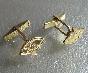 【送料無料】メンズアクセサリ―　ビンテージメンズカフリンクスメタルマップアースcufflinks vintage mens cuff links goldtone metal world globe map earth