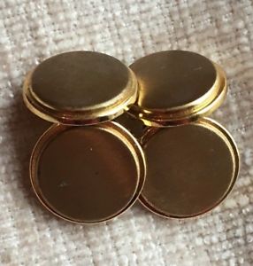 【送料無料】メンズアクセサリ― ビンテージメンズカフスボタンレトロミッドセンチュリーゴールドカラーvintage mens cufflinks retro mid century brushed gold coloured metal fathers day