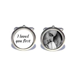 【送料無料】メンズアクセサリ―　パーソナライズカスタムカフリンクスpersonalised custom photo i loved you 1st father of the bride wedding cufflinks