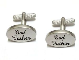 【送料無料】メンズアクセサリ―　カフスリンクsilver finish god father cufflinks lovely gift idea in box