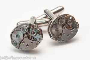 【送料無料】メンズアクセサリ―　カフスボタンメンズビンテージカフリンク16mm oval watch movement cufflinks mens vintage steampunk wedding cuff links