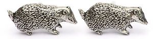 【送料無料】メンズアクセサリ―　アナグマカフリンクスピューターイギリスハンドメイドボックスbadger cufflinks pewter uk hand made gift boxed or pouched quantity discount