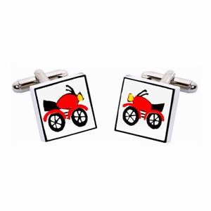 【送料無料】メンズアクセサリ―　スペンサーオートバイカフスボタンバイクred motorcycle cufflinks by sonia spencer, gift boxed motorbike, rrp 20