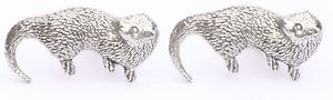 【送料無料】メンズアクセサリ―　カフリンクスピューターイギリスハンドメイドボックスotter cufflinks pewter uk hand made gift boxed or pouched quantity discount