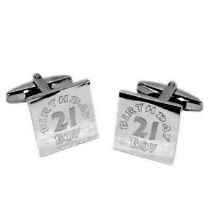 【送料無料】メンズアクセサリ―　カフスボタンポーチ21st birthday boy engraved cufflinks amp; gift pouch