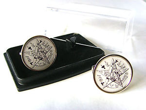 【送料無料】メンズアクセサリ―　レヴィスピリチュアリズムマジックマジシャンメンズカフスボタンeliphas levi pentagram spiritualism magic magician mens cufflinks gift