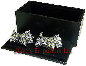 【送料無料】メンズアクセサリ― スコットランドテリアカフスボタンピューターボックススコッティカフリンクスscottish terrier cufflinks fine english pewter gift boxed scottie cuff links