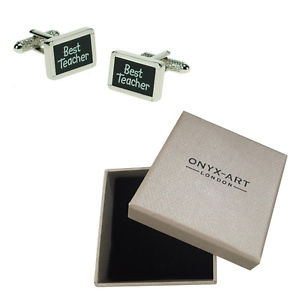 【送料無料】メンズアクセサリ―　メンズベストカフスボタンオニキスアートボックスオンmens best teacher school cufflinks amp; gift box by onyx art