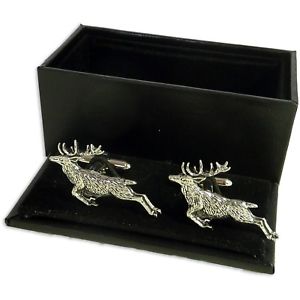 【送料無料】メンズアクセサリ―　カフスボタンボックスシカハンティングleaping stag cufflinks gift boxed deer shooting hunting