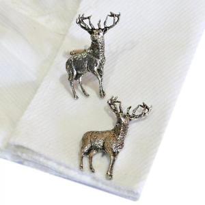【送料無料】メンズアクセサリ―　シルバーピューターイングランドカフスボタンハンドメイドスタンディングsilver pewter standing stag handmade in england cufflinks stags deer country 13,125円