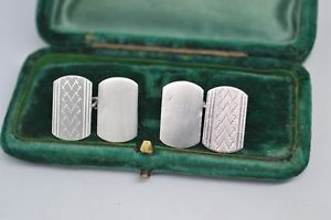 【送料無料】メンズアクセサリ―　ビンテージスターリングシルバーアールデコデザインカフリンクスvintage sterling silver cufflinks with an art deco design b704