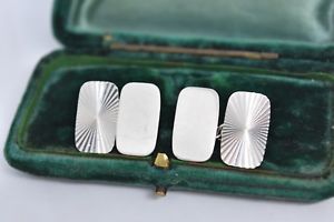 【送料無料】メンズアクセサリ&mdash;　ビンテージスターリングシルバーアールデコデザインカフリンクスvintage sterling silver cufflinks with an art deco design g85｜hokushin