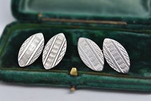 【送料無料】メンズアクセサリ&mdash;　ビンテージスターリングシルバーアールデコデザインカフリンクスvintage sterling silver cufflinks with an art deco design g66｜hokushin