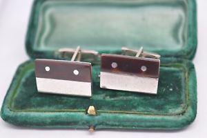 【送料無料】メンズアクセサリ&mdash;　ビンテージアールデコスターリングシルバーカフリンクスvintage art deco sterling silver cufflinks with a stone insert b659｜hokushin 17,005円