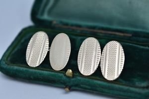 【送料無料】メンズアクセサリ&mdash;　ビンテージスターリングシルバーアールデコデザインカフリンクスvintage sterling silver cufflinks with an art deco design g165｜hokushin 16,775円