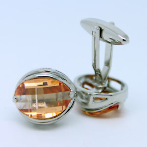 【送料無料】メンズアクセサリ―　オレンジカフリンクスorange oval eye wedding cufflinks 12,946円