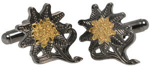 【送料無料】メンズアクセサリ―　ドイツエーデルワイスカフスボタンgerman edelweiss cufflinks ww2 repro gebirgsjger army soldier flower mens