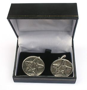 【送料無料】メンズアクセサリ―　カフリンクスピューターボックスfive pointed star cufflinks pewter gift boxed or pouched quantity discount