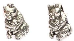 【送料無料】メンズアクセサリ―　パンダカフスリンクシロメquantity discountpanda cufflinks pewter uk hand made gift boxed or pouched quantity discount