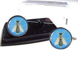 【送料無料】メンズアクセサリ―　バチバチバッジメンズカフスボタンカフリンクスwasp wasps insect badge mens cufflinks cuff links gift
