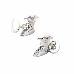 【送料無料】メンズアクセサリ―　シルバープレートカフリンクスファルコンfalcon bird of prey silver plate cufflinks
