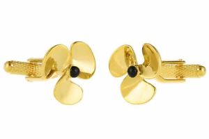【送料無料】メンズアクセサリ―　プロペラカフスボタンゴールドボートプロペラボックスカフリンクスships propeller cufflinks gold coloured boat propeller gift boxed cuff links