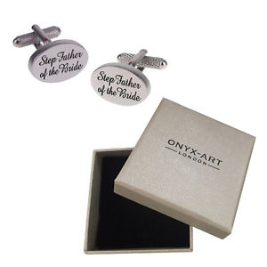 【送料無料】メンズアクセサリ―　メンズカフスボタンオニキスアートボックスシルバーステップmens silver step father of the bride wedding cufflinks amp; gift box by onyx art