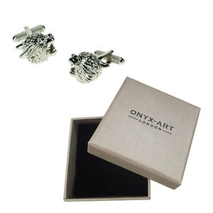 【送料無料】メンズアクセサリ―　メンズシルバージャガーカフスボタンオニキスアートボックスオンmens silver jaguar zoo animal cufflinks amp; gift box by onyx art