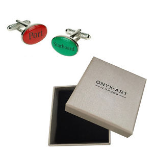 【送料無料】メンズアクセサリ―　メンズポートカフスボタンオニキスアートボックスオンmens port starboard ship sailor cufflinks amp; gift box by onyx art