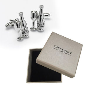 【送料無料】メンズアクセサリ―　メンズワイングラスボトルカフスボタンオニキスアートボックスオンmens wine glass amp; bottle cufflinks amp; gift box by onyx art