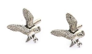 【送料無料】メンズアクセサリ―　メンフクロウカフスリンクシロメquantity discountbarn owl cufflinks pewter uk hand made gift boxed or pouched quantity discount 12,056円