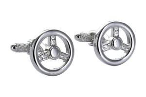 【送料無料】メンズアクセサリ― オニキスアートボックスステアリングホイールシャツカフリンクスcar steering wheel shirt cufflinks in onyx art cufflink box