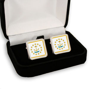 【送料無料】メンズアクセサリ―　ロードアイランドメンズカフスボタンアメリカボックスrhode island flag mens cufflinks us state usa gift box engraving