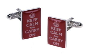 【送料無料】メンズアクセサリ―　ボックス15880モットーカフスリンクカフスリンクkeep calm and carry on motto cuff links cufflinks in gift box 15880