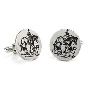 【送料無料】メンズアクセサリ―　hunting cufflinks retro vintage mensbox giftanimal groom horse dogshunting cufflinks retro vintage mens silver box gift an