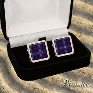 【送料無料】メンズアクセサリ―　スコットランドタータンチェックメンズカフスボタンボックスheritage of scotland tartan men’s cufflinks gift box engraving