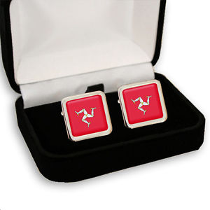 【送料無料】メンズアクセサリ―　メンズカフスボタンフラグコートアイルisle of man flag coat of arms mens cufflinks gift engraving