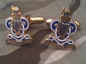 【送料無料】メンズアクセサリ―　クイーンズロイヤルカフリンクスqueens royal hussars military cufflinks
