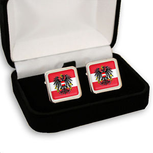 【送料無料】メンズアクセサリ―　オーストリアメンズカフスボタンイーグルコートaustria flag eagle coat of arms men’s cufflinks gift engraving