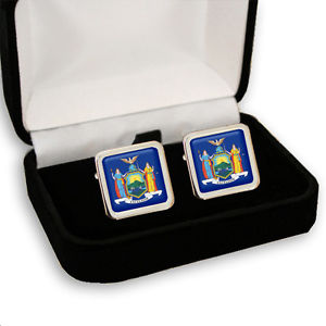 【送料無料】メンズアクセサリ― ニューヨークフラグメンズカフスボタンアメリカボックス york flag mens cufflinks us state usa gift box engraving