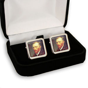 【送料無料】メンズアクセサリ―　フィンセントファンゴッホオランダメンズカフスボタンvincent van gogh dutch painter men’s cufflinks gift engraving
