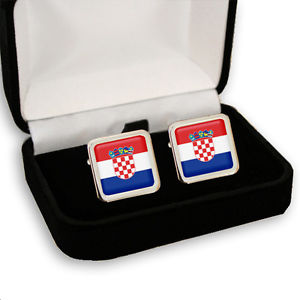 【送料無料】メンズアクセサリ―　クロアチアクロアチアメンズカフスボタンボックスcroatia croatian flag mens cufflinks gift box engraving