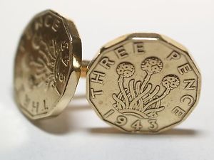 【送料無料】メンズアクセサリ―　19433ペンス3d75カフスリンク 751943コインカフスリンク1943 threepence 3d 75th birthday cufflinks 75th birthday 1943 coin cufflinks