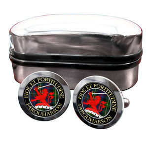 【送料無料】メンズアクセサリ―　スコットランドバッジカフスボタンボックスfarquharson scottish clan crest badge cufflinks amp; box